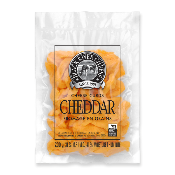 200 gram package of coloured cheddar cheese curds