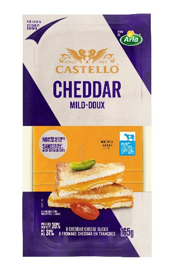 165 gram package of Castello mild cheddar 