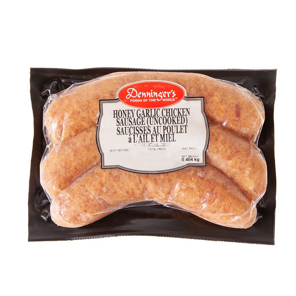 400 gram Package of Frozen Honey Garlic Chicken Sausages