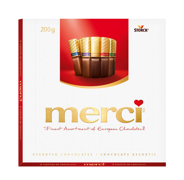 200 grams of Merci Assorted European Chocolates in a  Box
