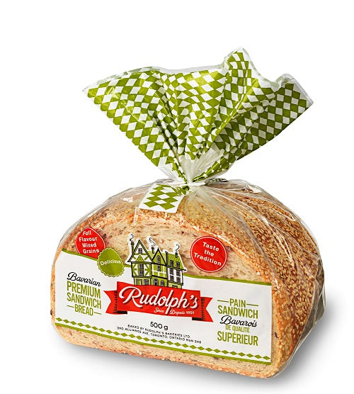500 g package of Rudolph's Bavarian Premium Sandwich Bread 