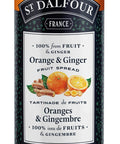 225 ml jar of St. Dalfour Orange and Ginger Fruit Spread