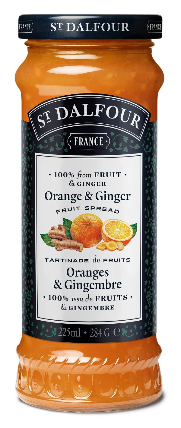 225 ml jar of St. Dalfour Orange and Ginger Fruit Spread