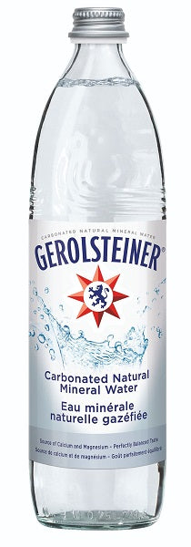 750 ml bottle of Gerolsteiner Carbonated Natural Mineral Water