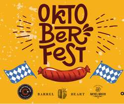 Oktoberfest - Flags, Sausage and logos for Collective Arts, Barrel and Heart and Nickel Brook Brewing