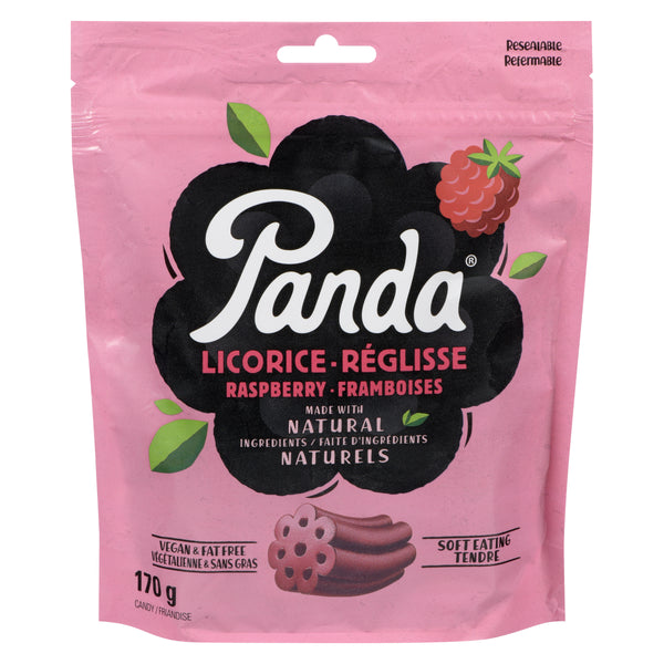 170 gram Panda Raspberry Licorice  - Vegan and Fat Free.