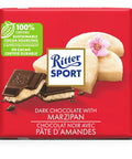 100 gram Ritter Sport Chocolate Bar.  Dark Chocolate with Marzipan . Made with 100% certified sustainable cocoa sourcing.