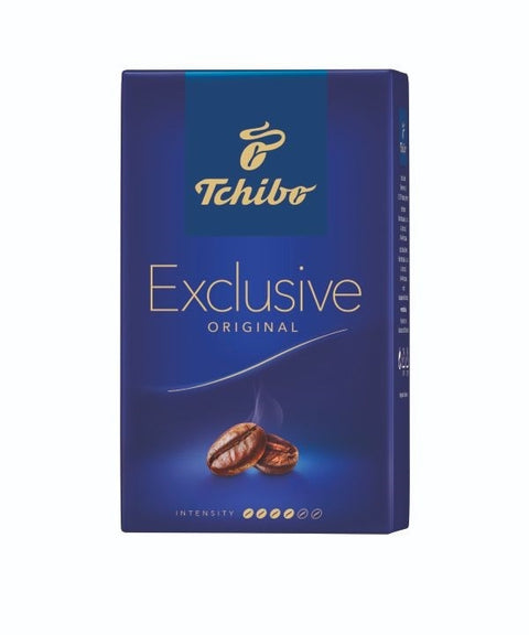 250 gram package of ground Tchibo Exclusive Original Coffee . Medium Roast