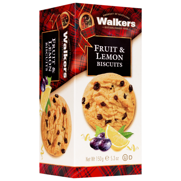 150 gram box of Walkers fruit and lemon biscuits