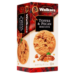 150 gram box of Walkers toffee pecan biscuits.