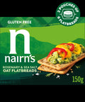 150 gram box of Nairn's rosemary and sea salt gluten free flatbreads.