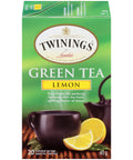 40 gram box of Twinings Lemon Green Tea. Twenty individual tea bags sealed for freshness.