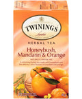40 gram box of Twinings Herbal Honeybush Mandarin and Orange Tea. Naturally Caffeine Free.  20 individual tea bags sealed for freshness.