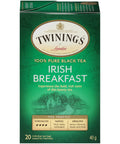 40 gram box of Twinings Irish Breakfast black tea. 20 individual tea bags sealed  for freshness.