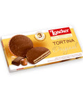 63 gram box of Loacker Tortina Original. Crispy Milk Chocolate Specialty with Hazelnut Cream.