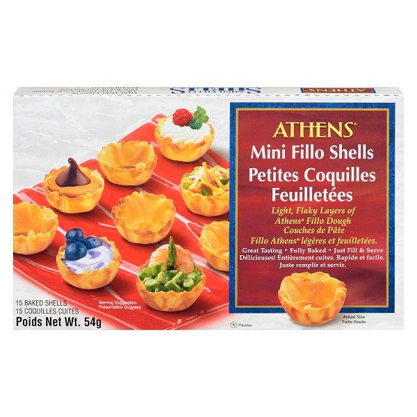 54 gram box of Athens Mini Fillo Shells