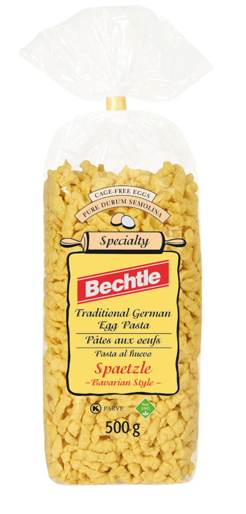500 gram bag of Bechtle  Spaetzle - Bavarian Style. Traditional German Egg Pasta. Made in Germany.