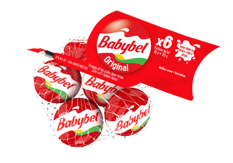 6 - 20 gram Babybel cheeses in a net