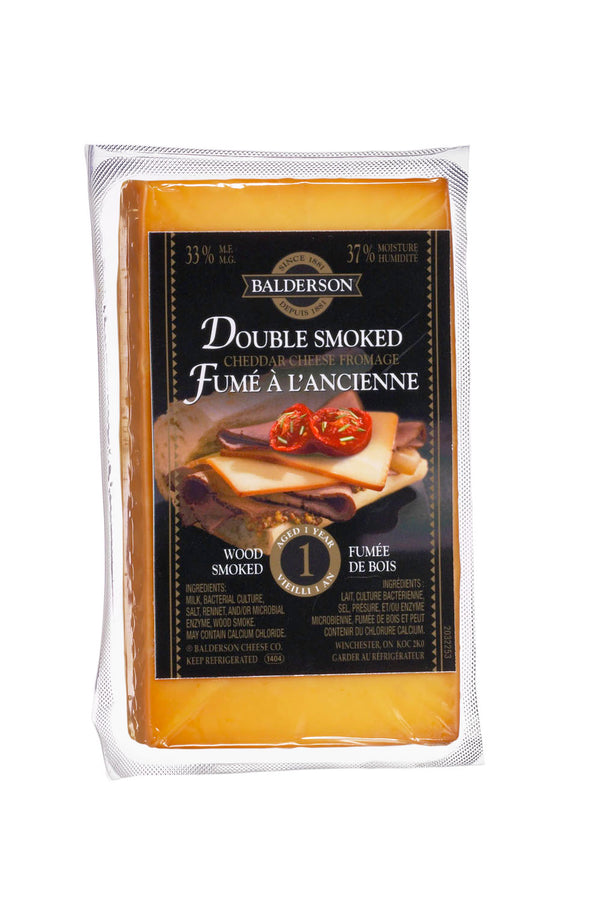 250 gram package of 1 year old Balderson double smoked cheddar.