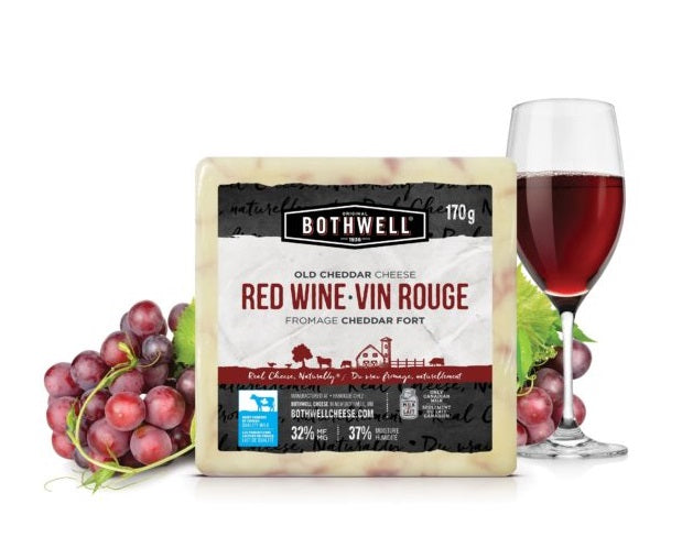 170 gram package of Bothwell red wine old cheddar