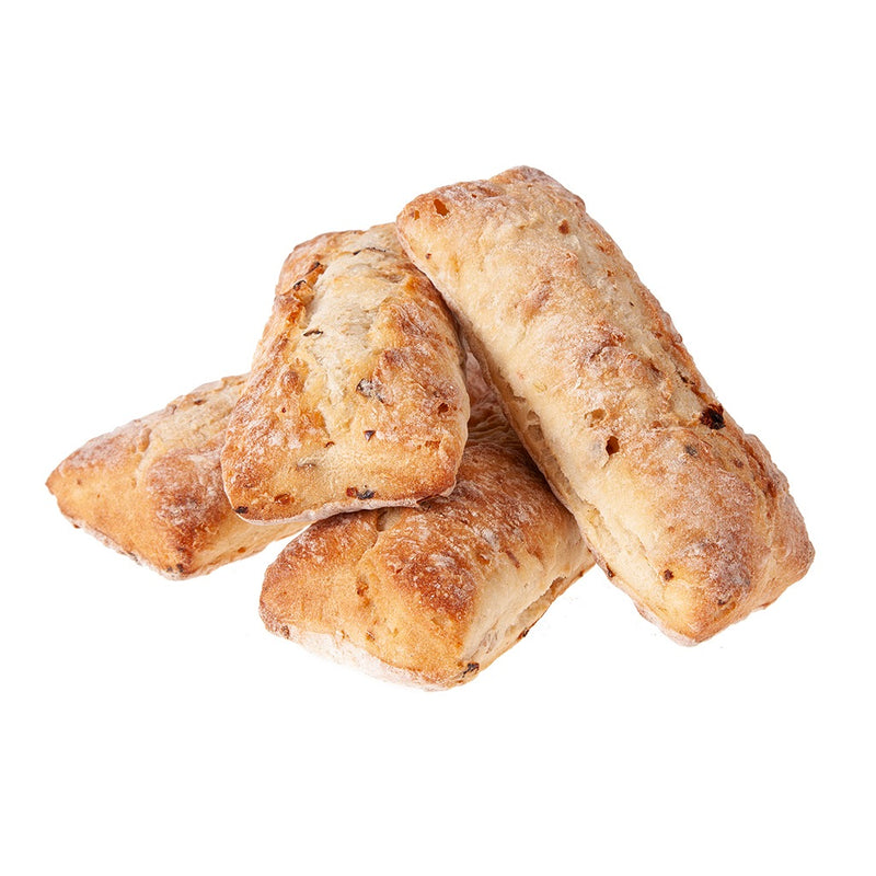 Boulart 6 inch Red Pepper and Onion Ciabatta Sandwich Buns 4 pack loose