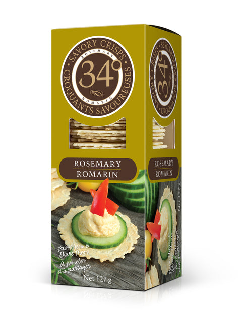 127 gram box of 34 Savory Crisps Rosemary
