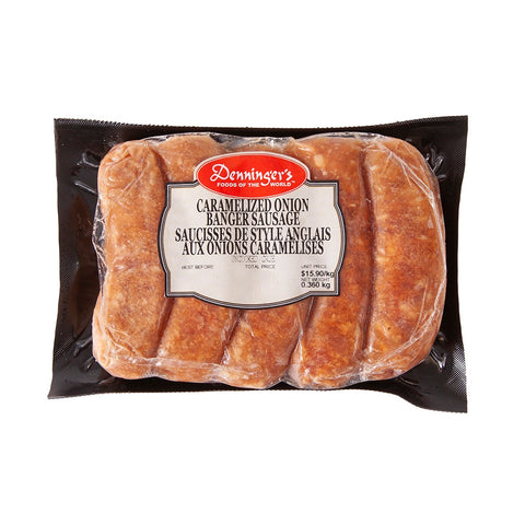 300 gram 5 pack Caramelized Onion English-Style Bangers - Frozen