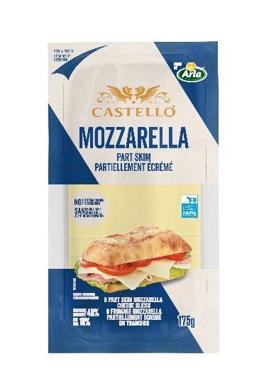 175 gram package of Castello sliced mozzarella