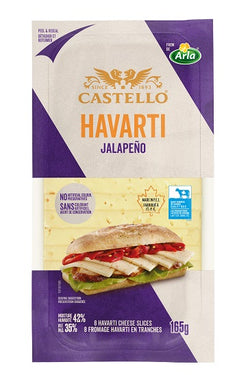 165 gram package of Castello slice jalapeno Havarti cheese