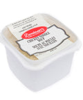 A 420 ml container of Denninger's frozen chicken noodle soup.