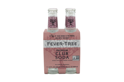 Four 200 ml bottles of Fever-Tree Premium Club Soda.