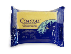 200 gram package of Coastal ragged mature cheddar.