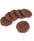 6  chocolate cookies loaded with chocolate chips.