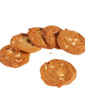 6 cookies with chunks of white chocolate and macadamia nuts