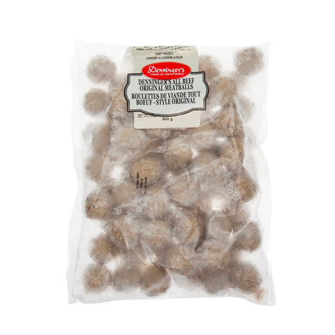 900 gram package of Denninger's all beef original meatballs - Frozen