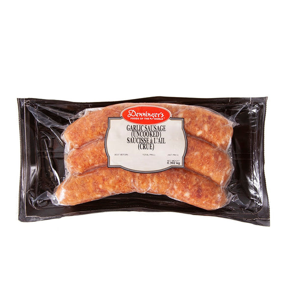 400 gram 3 pack Garlic Pork Sausage  - Frozen