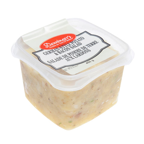 A 450 gram container of Denninger's German-Style potato and bacon salad.