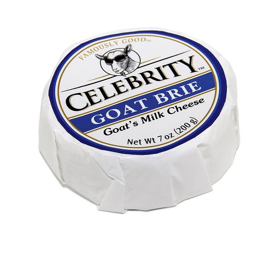 200 gram round package of Celebrity goat brie