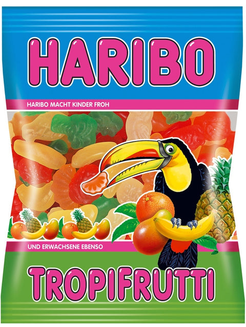 175 gram bag of Haribo Tropifrutti Candy.