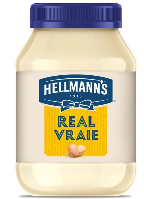 890 ml bottle of Hellmann's Mayonnaise.