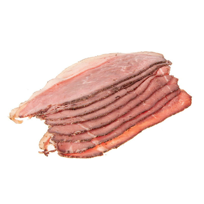 100 gram sliced herb crusted picanha roast beef
