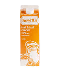 1 Litre container of Hewitt's half & half cream. 10% M.F.