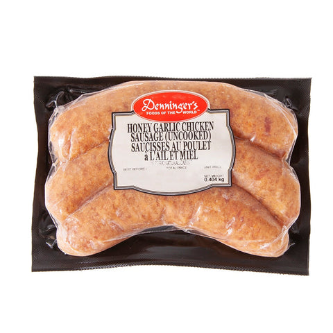 400 gram Package of Frozen Denninger's Honey Garlic Chicken Sausages