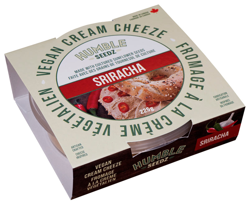 225 gram package Humble Seedz Vegan Cream Cheeze Sriracha  Flavour