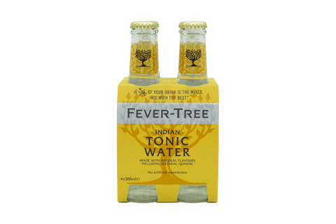 Four bottles 200 ml each of Fever-Tree  Indian Tonic Water.