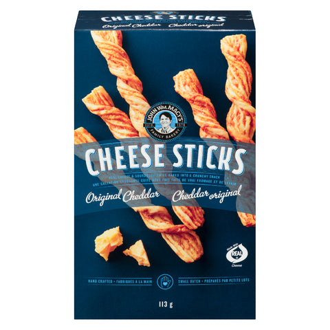 113 gram box of John Wm. Macy's Cheese Sticks - Original Cheddar