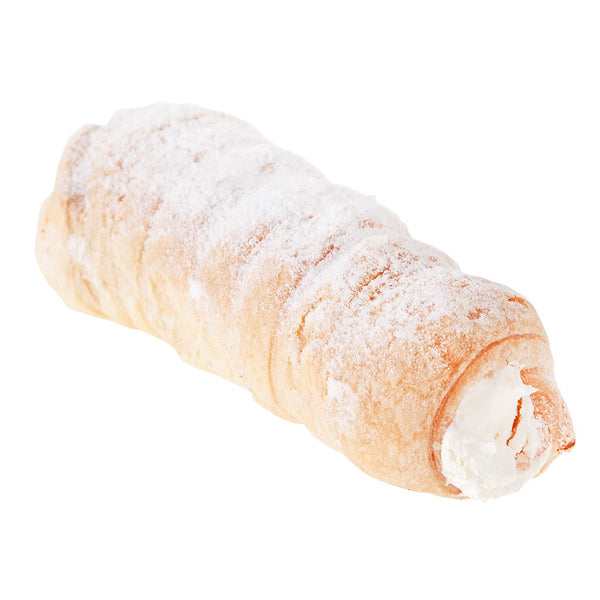 A  Karlik Cream Horn Pastry . European style pastry golden and flaky with a cream filling