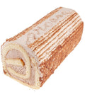 Vanilla sponge cake rolled with mocha cream