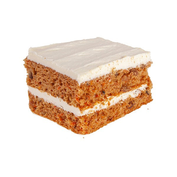 One piece of cake. Two layers of carrot cake and two layers of cream cheese icing.