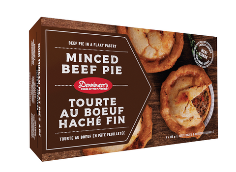 4x 175 gram box of frozen Denninger's minced beef pies